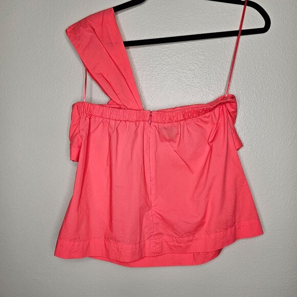 J Crew 10 Wildflower Top Pink One Shoulder Big Bow Tank Coquette Preppy Feminine - Picture 4 of 7